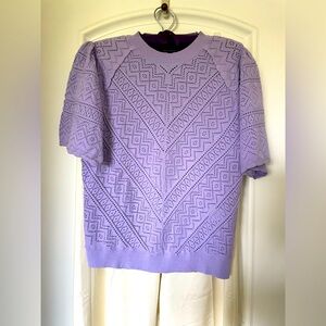 White House Black Market Purple Knit Top